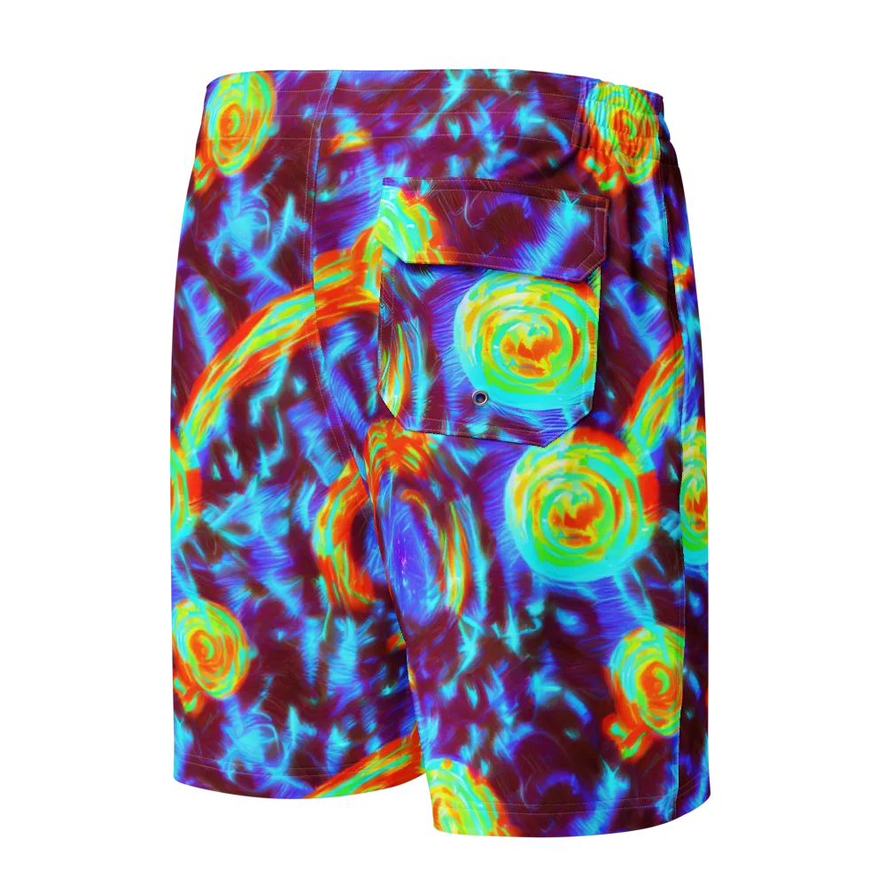 Cyan Fever on Men's Board Shorts — Back