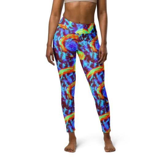 Cyan Fever on a Yoga Leggings