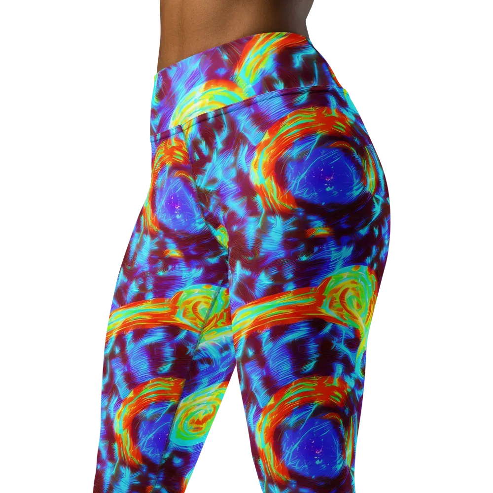 Cyan Fever on Yoga Leggings — Left Front