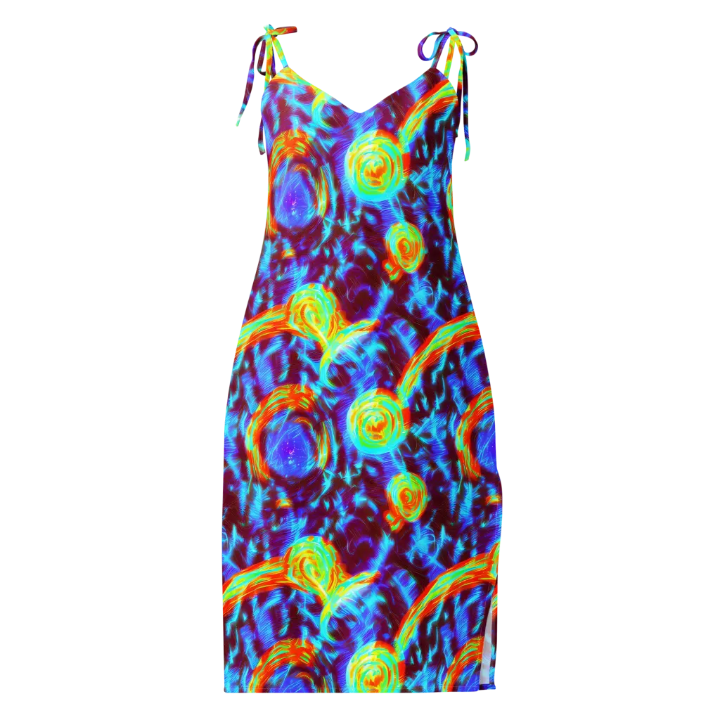 Cyan Fever on Slip Dress — Front