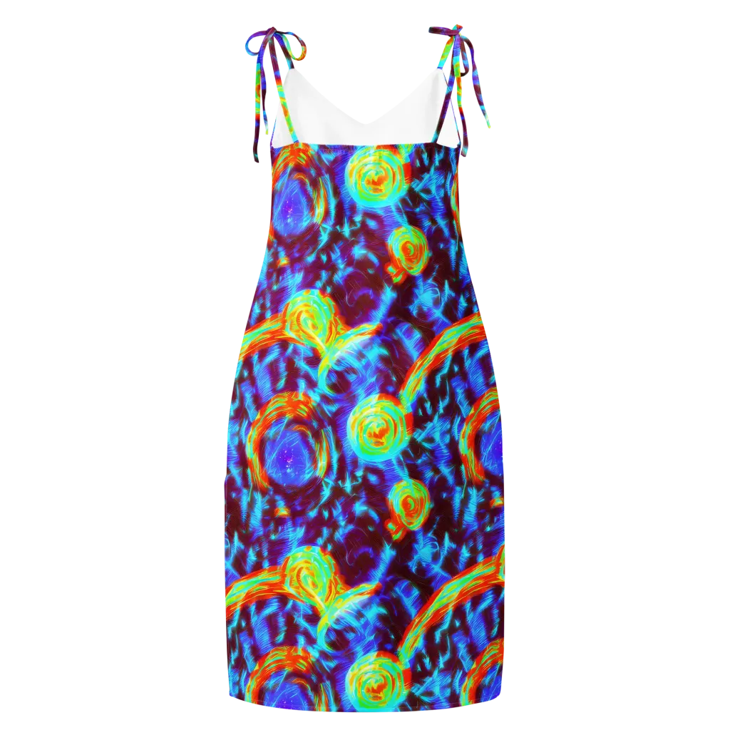 Cyan Fever on Slip Dress — Back