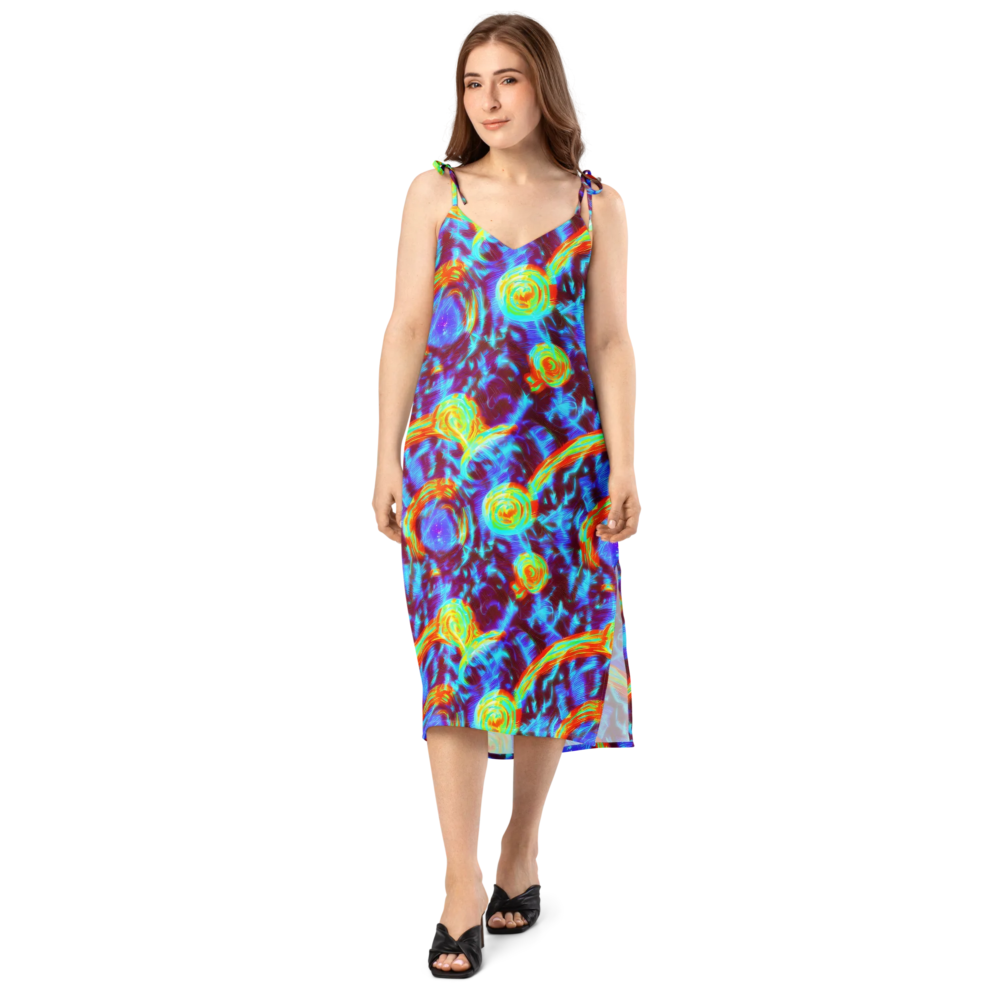 Cyan Fever on Slip Dress — Front