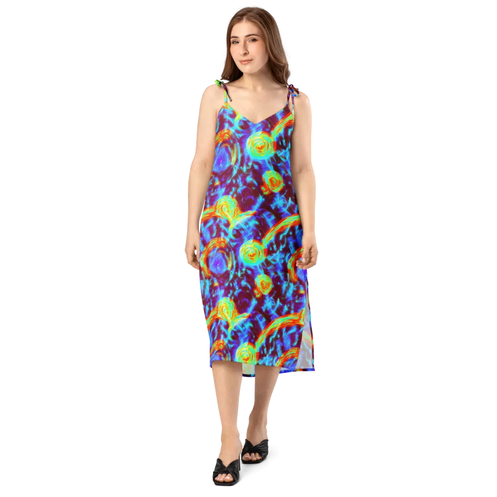 Cyan Fever on Slip Dress — Front
