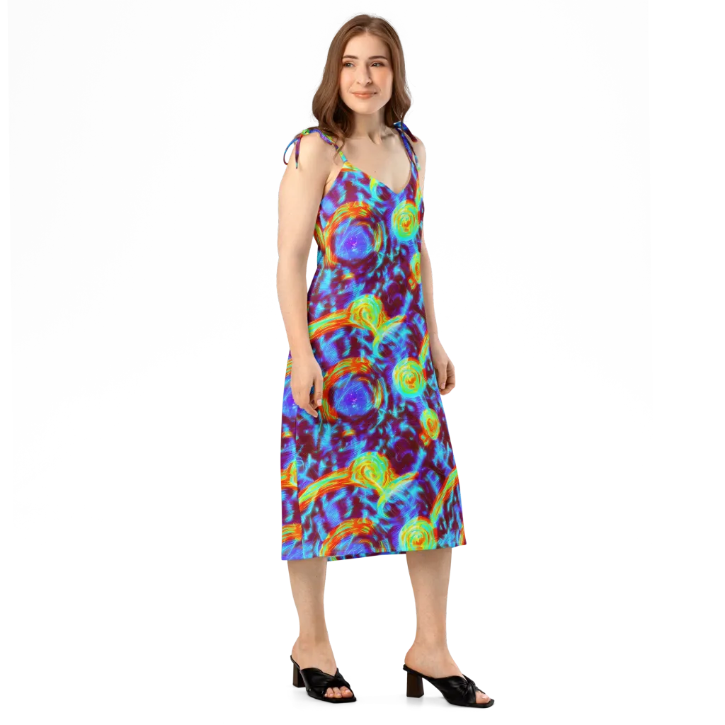 Cyan Fever on Slip Dress — Right Front