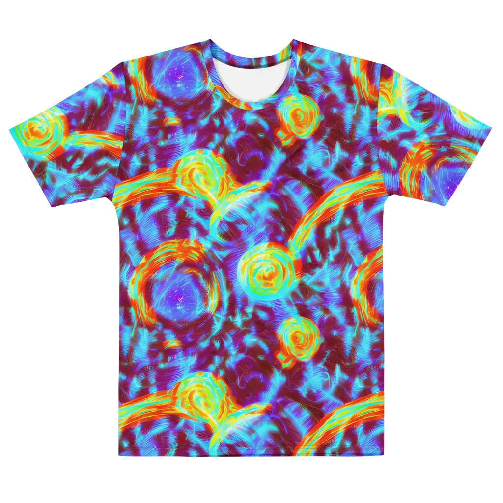 Cyan Fever on Men's Cotton Crew Neck T-Shirt — Front