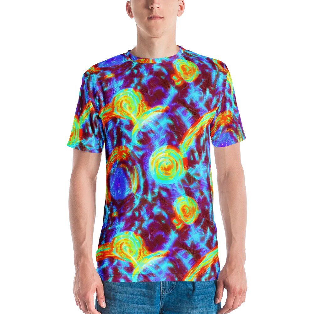 Cyan Fever on Men's Crew Neck T-Shirt — Front