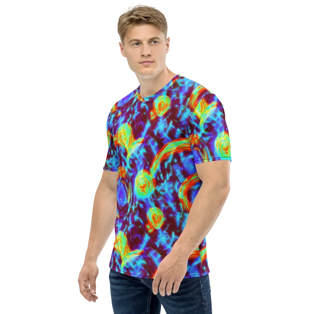 Cyan Fever on Men's Crew Neck T-Shirt — Left