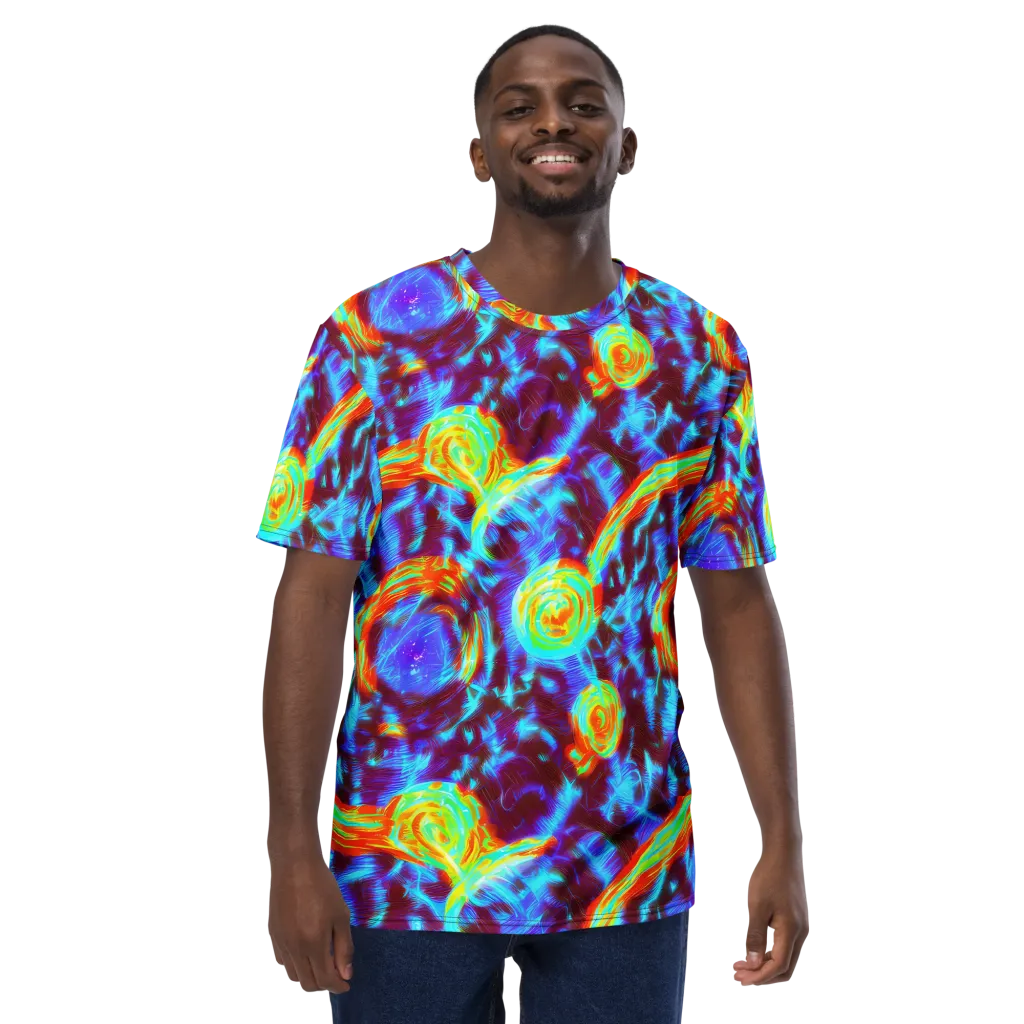 Cyan Fever on Men's Crew Neck T-Shirt — Front