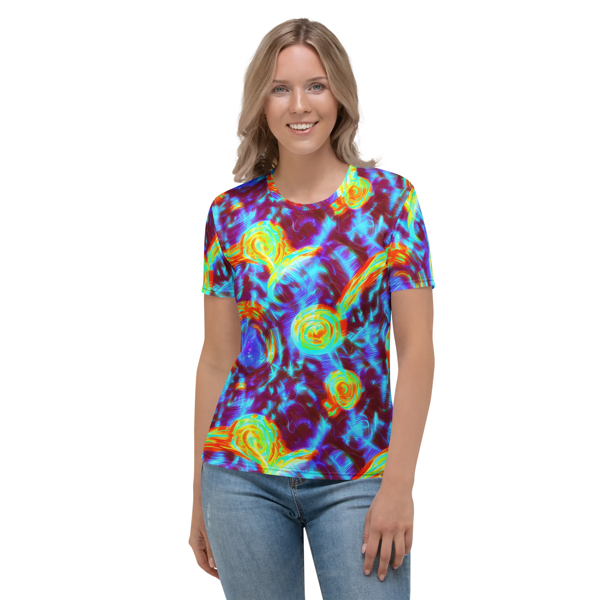 Cyan Fever on Women's Crew Neck T-Shirt — Front