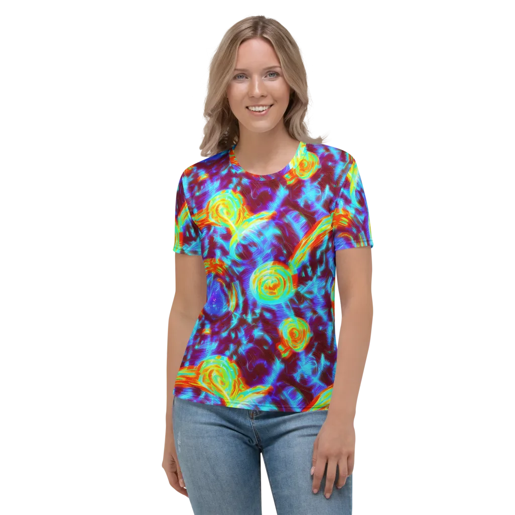 Cyan Fever on Women's Crew Neck T-Shirt — Front
