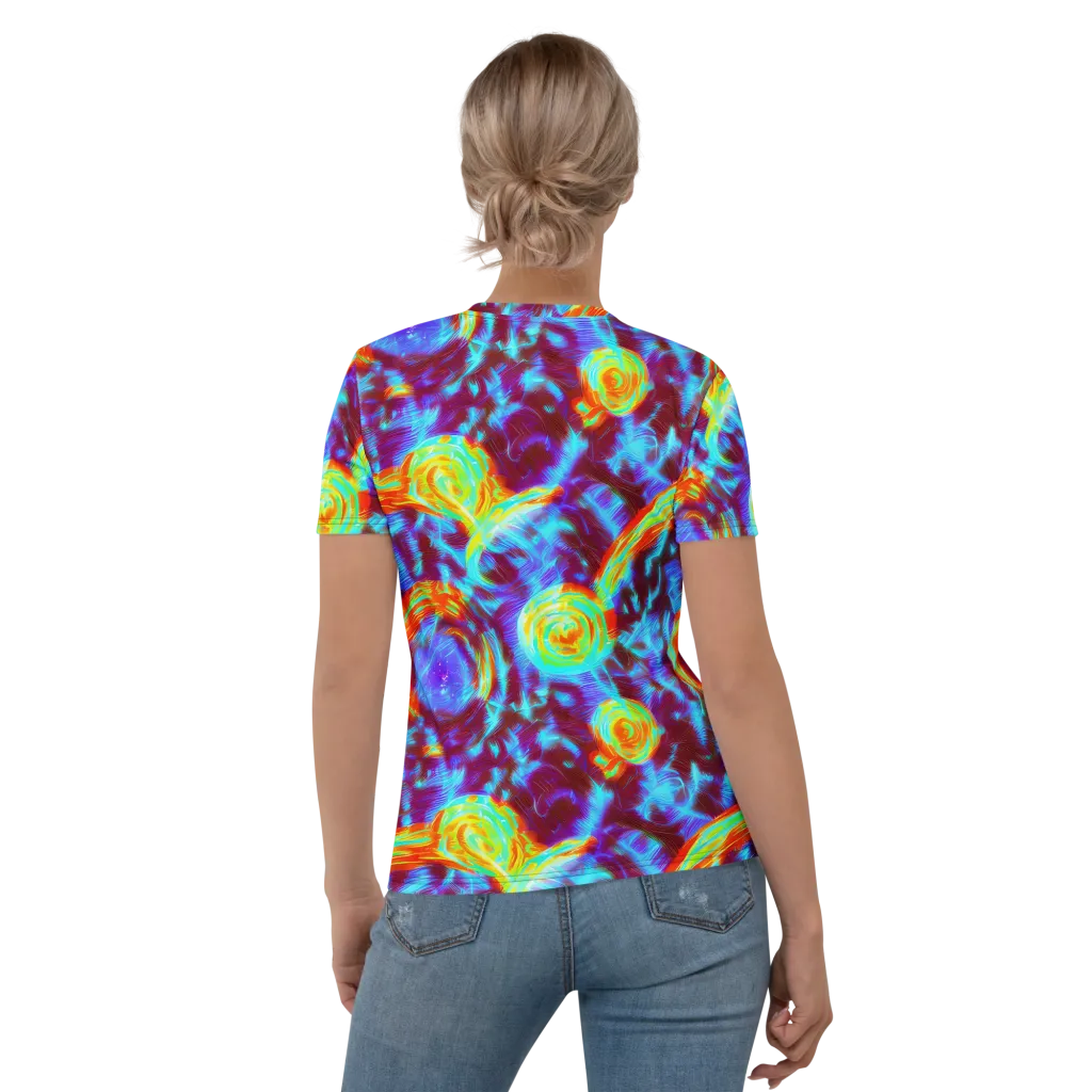 Cyan Fever on Women's Crew Neck T-Shirt — Back