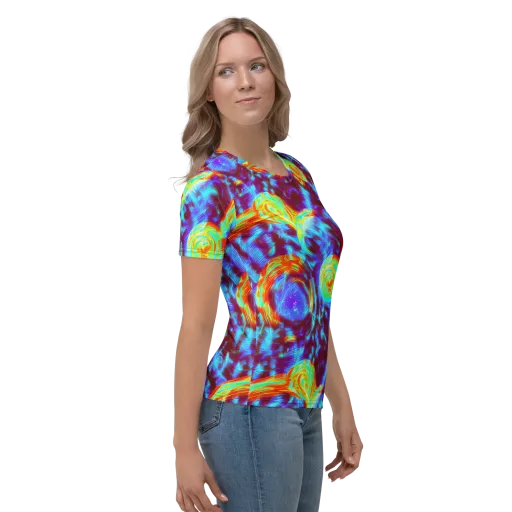 Cyan Fever on a Women's Crew Neck T-Shirt