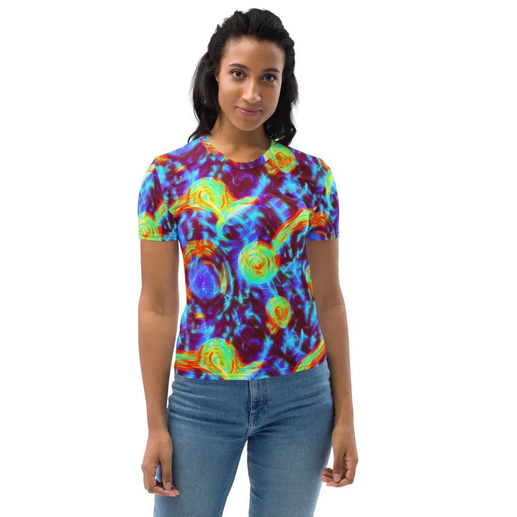 Cyan Fever on Women's Crew Neck T-Shirt — Front
