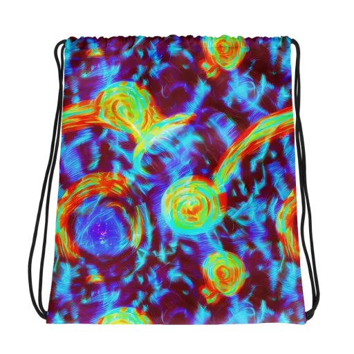 Cyan Fever on a Drawstring Bag