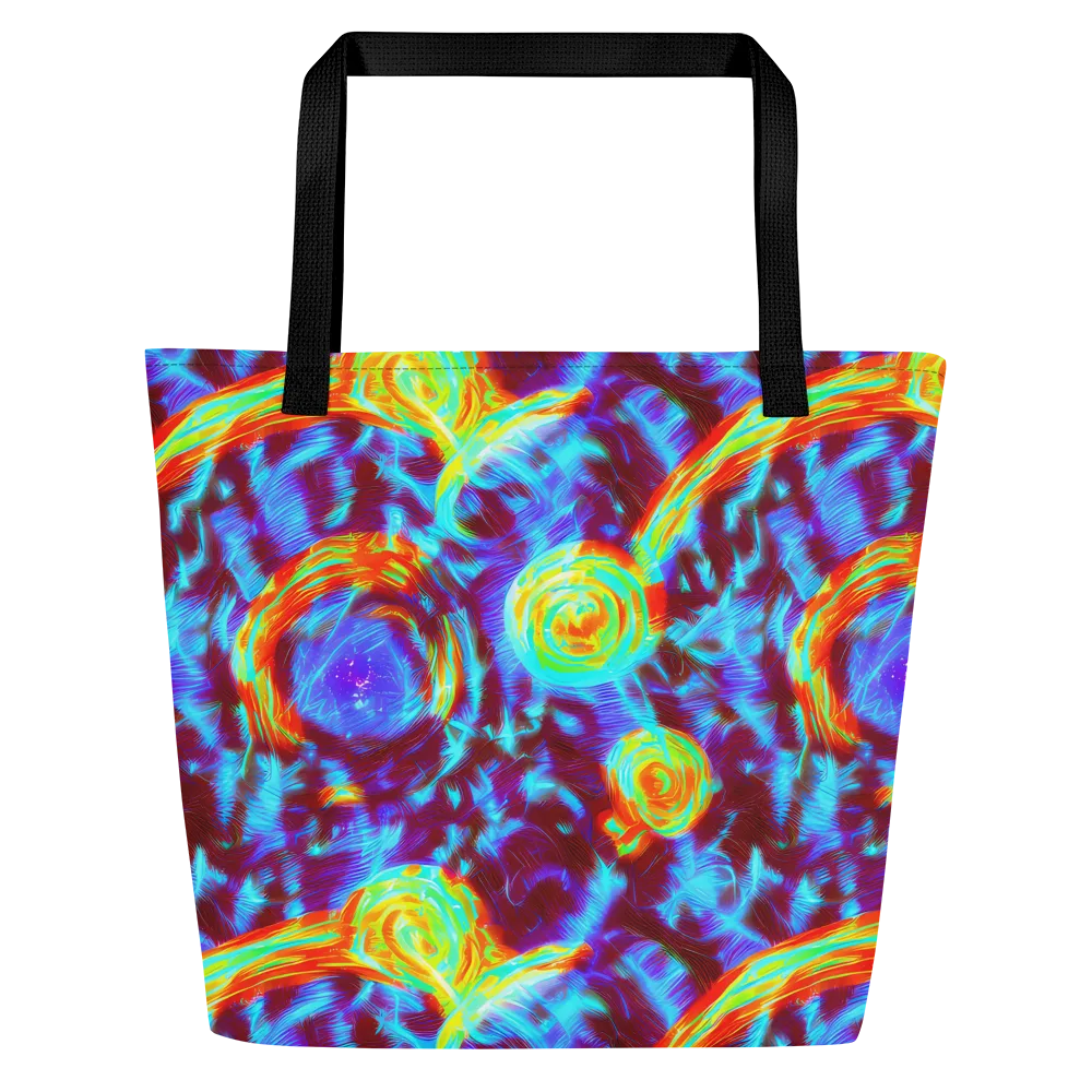 Cyan Fever on Large Tote Bag W/ Pocket — Front