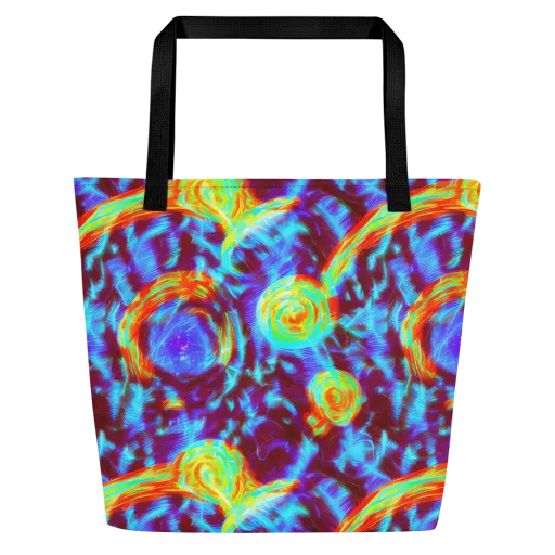 Cyan Fever on a Large Tote Bag W/ Pocket
