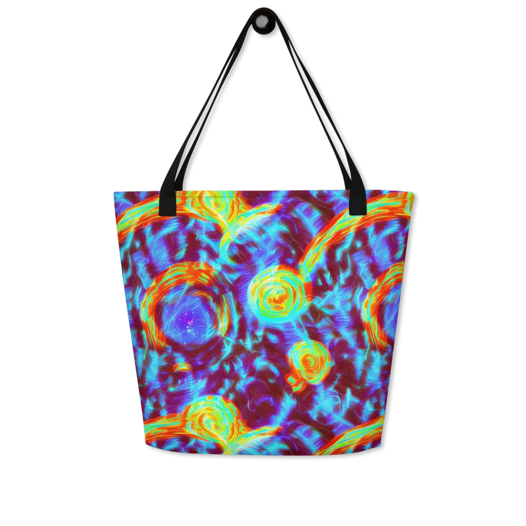 Cyan Fever on Large Tote Bag W/ Pocket — Front
