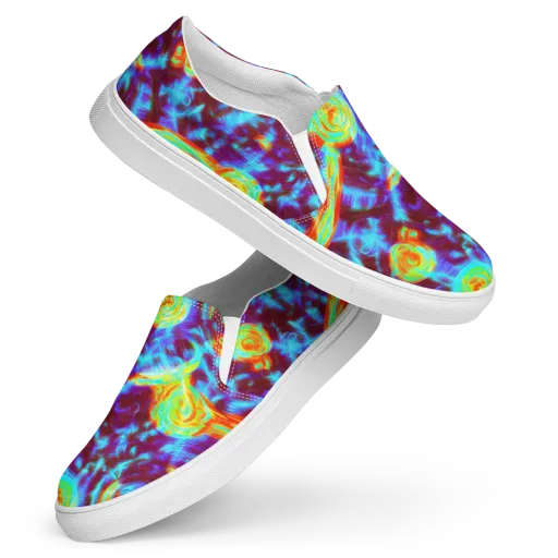 Cyan Fever on a Women's Slip-On Canvas Shoes