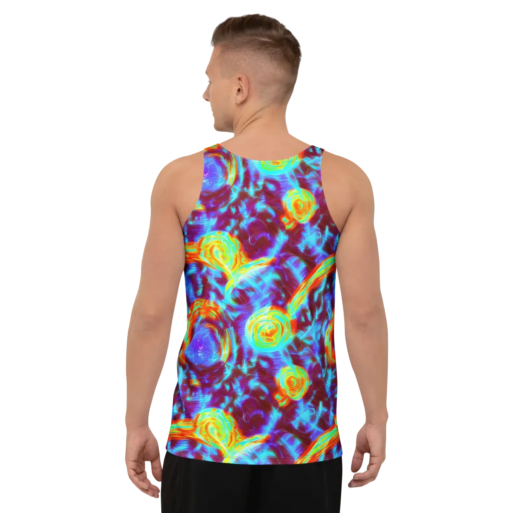 Cyan Fever on Men's Tank Top — Back