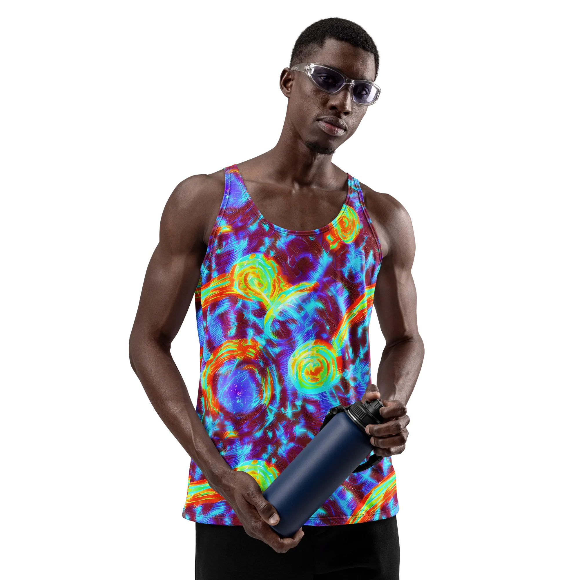 Cyan Fever on Men's Tank Top — Front