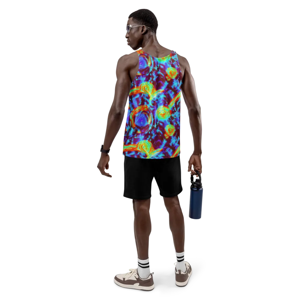 Cyan Fever on Men's Tank Top — Back