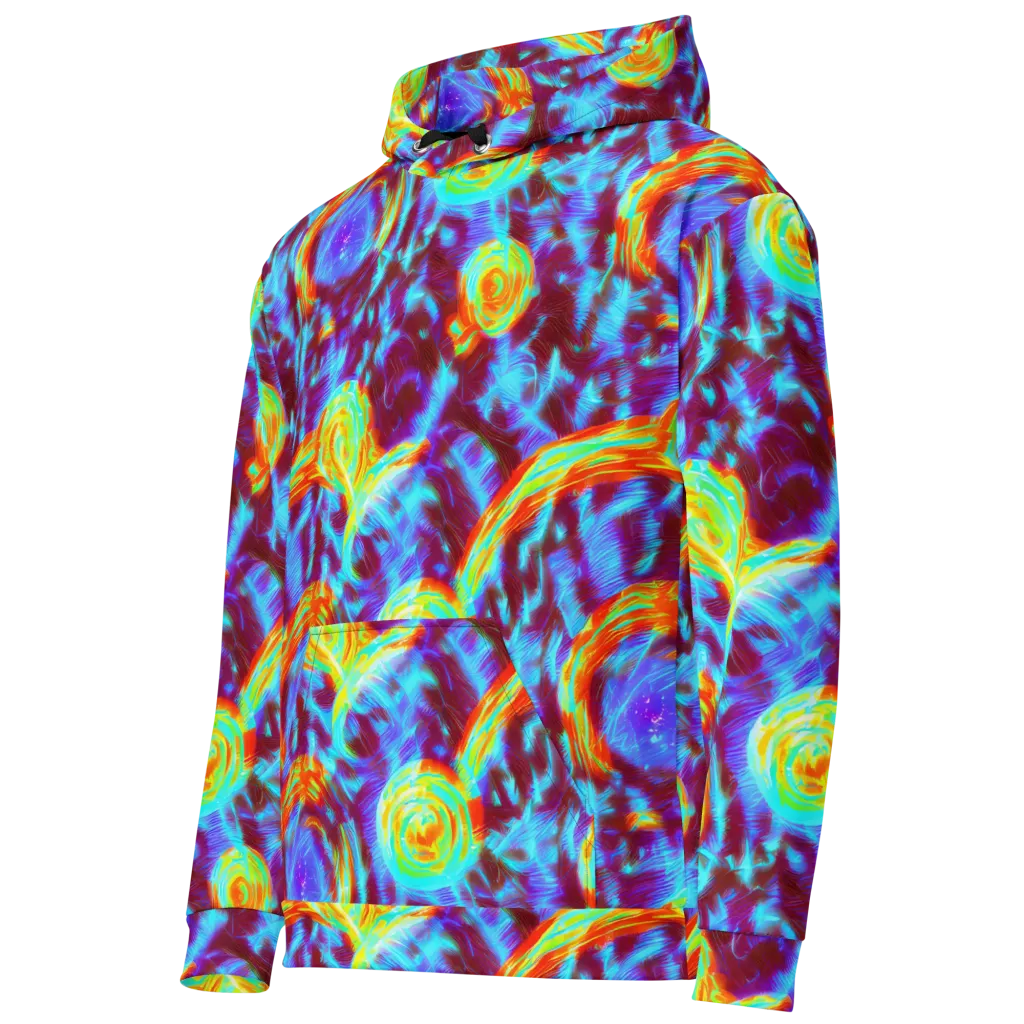 Cyan Fever on Cotton Hoodie — Left Front