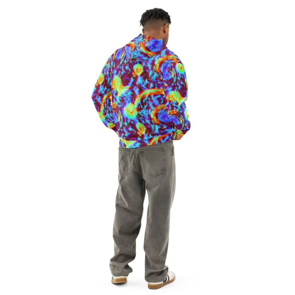 Cyan Fever on Cotton Hoodie — Back