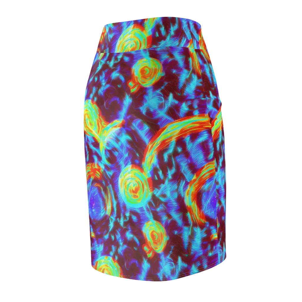Cyan Fever on Pencil Skirt — Back Side