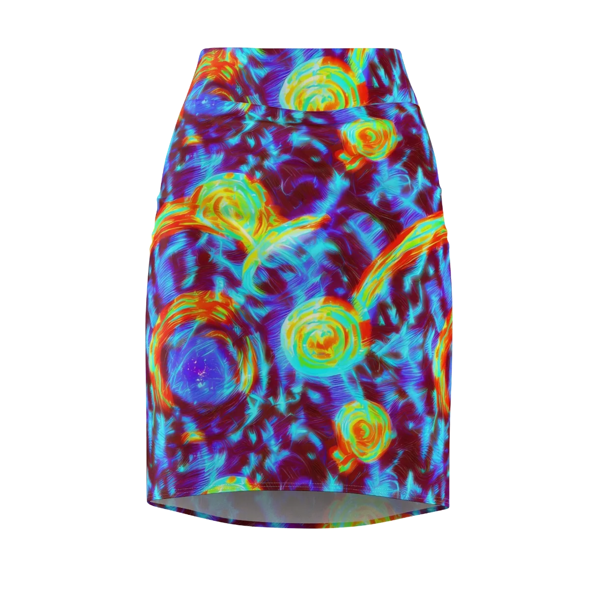 Cyan Fever on Pencil Skirt — Front