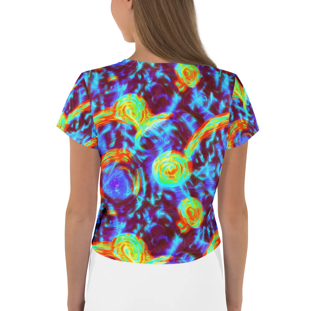 Cyan Fever on Crop Tee — Back