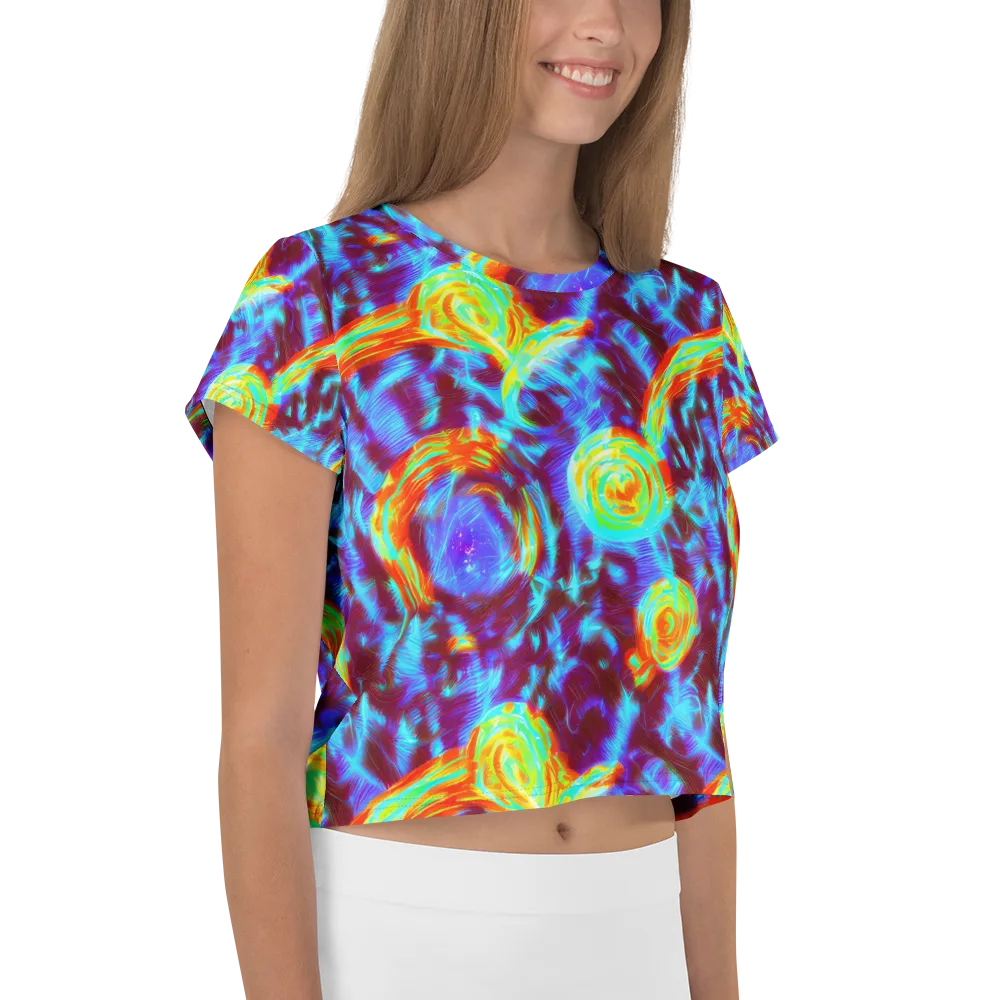 Cyan Fever on Crop Tee — Right