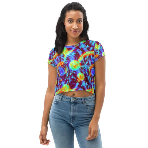 Cyan Fever on a Crop Tee