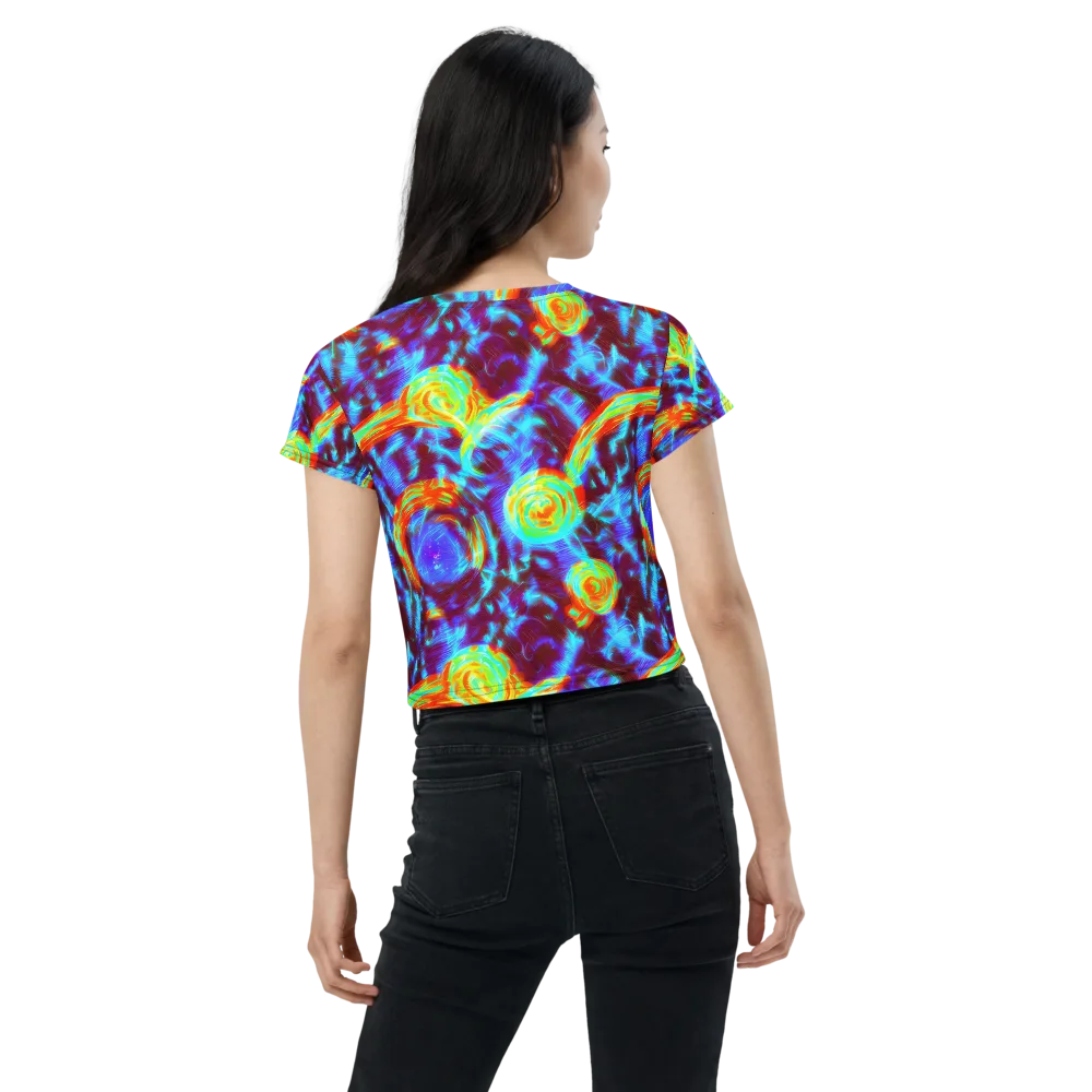 Cyan Fever on Crop Tee — Back