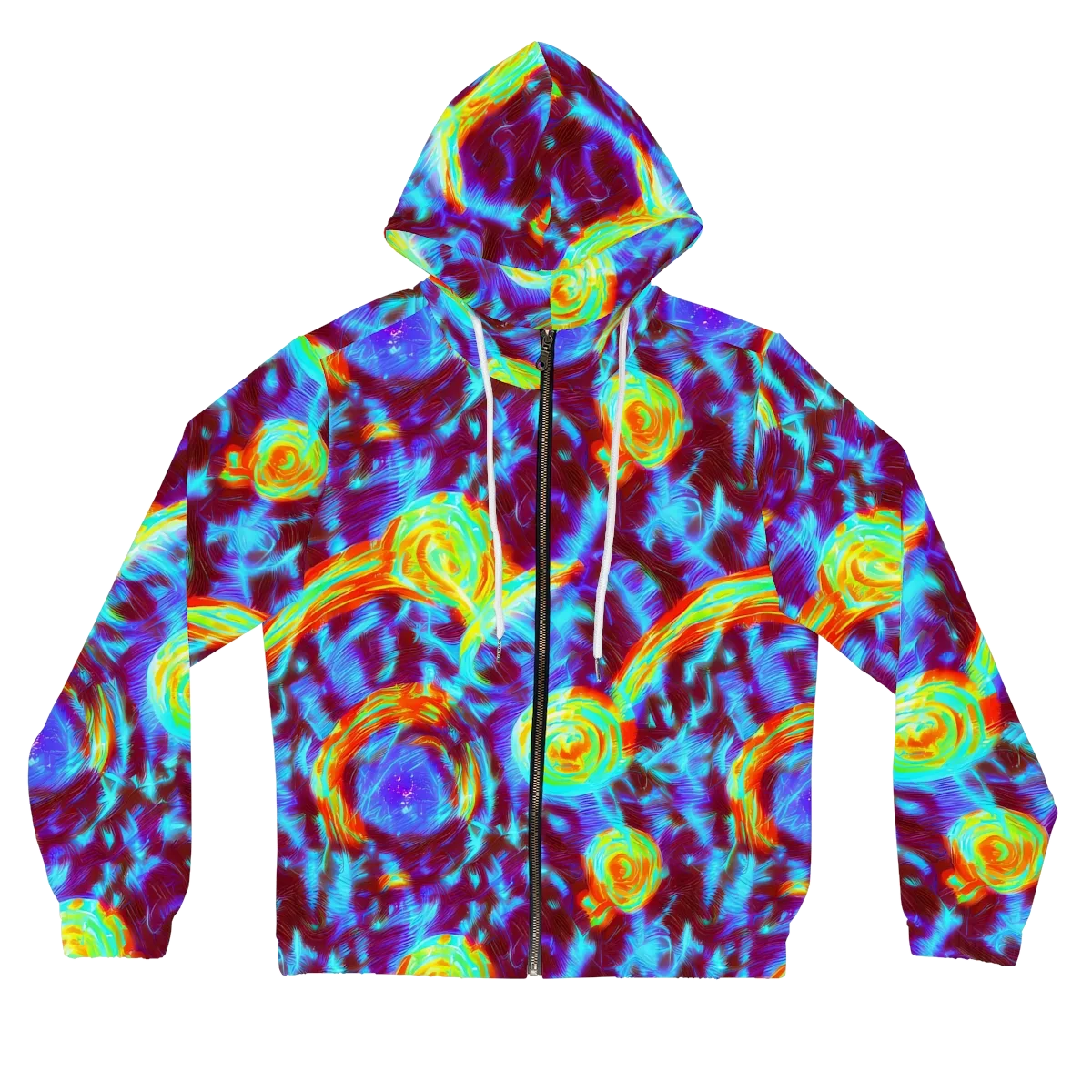 Cyan Fever on Women's Full-Zip Hoodie — Front