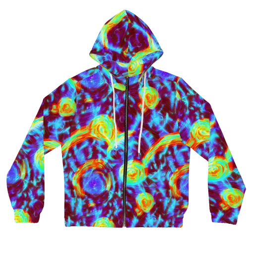 Cyan Fever on a Women's Full-Zip Hoodie