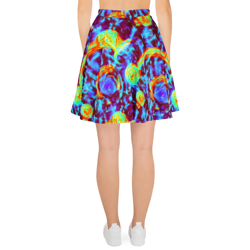 Cyan Fever on Skater Skirt — Back