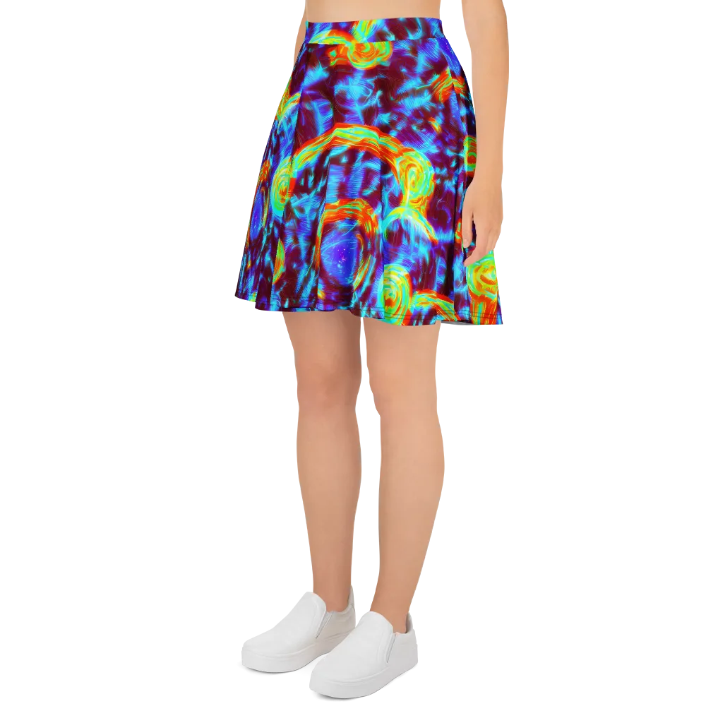 Cyan Fever on Skater Skirt — Left