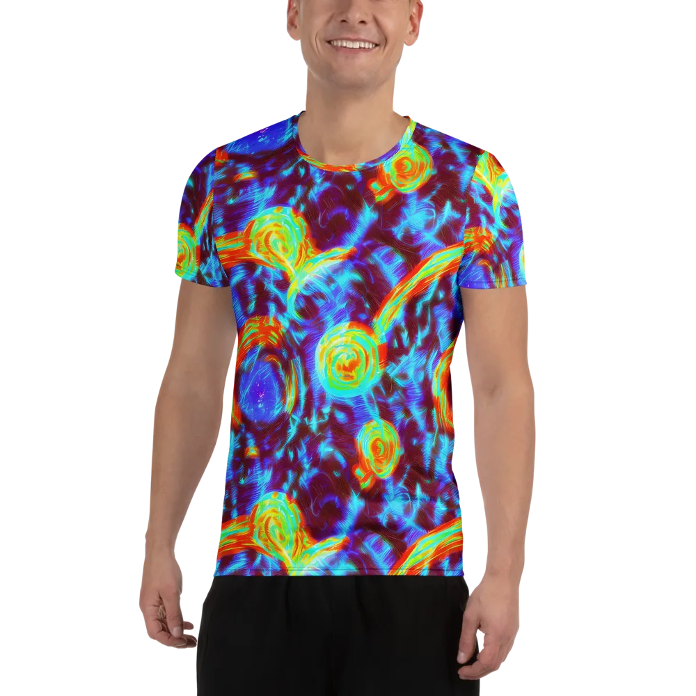 Cyan Fever on Men's Athletic T-Shirt — Front
