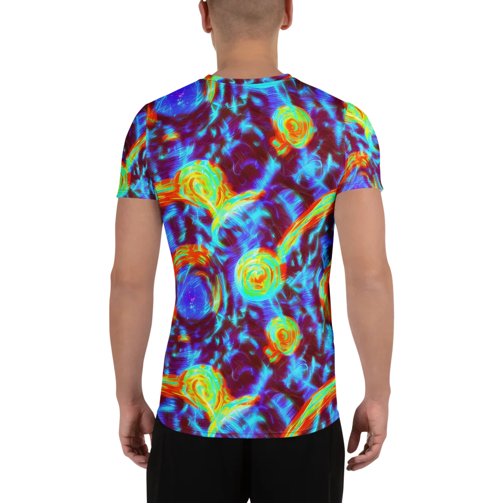 Cyan Fever on Men's Athletic T-Shirt — Back