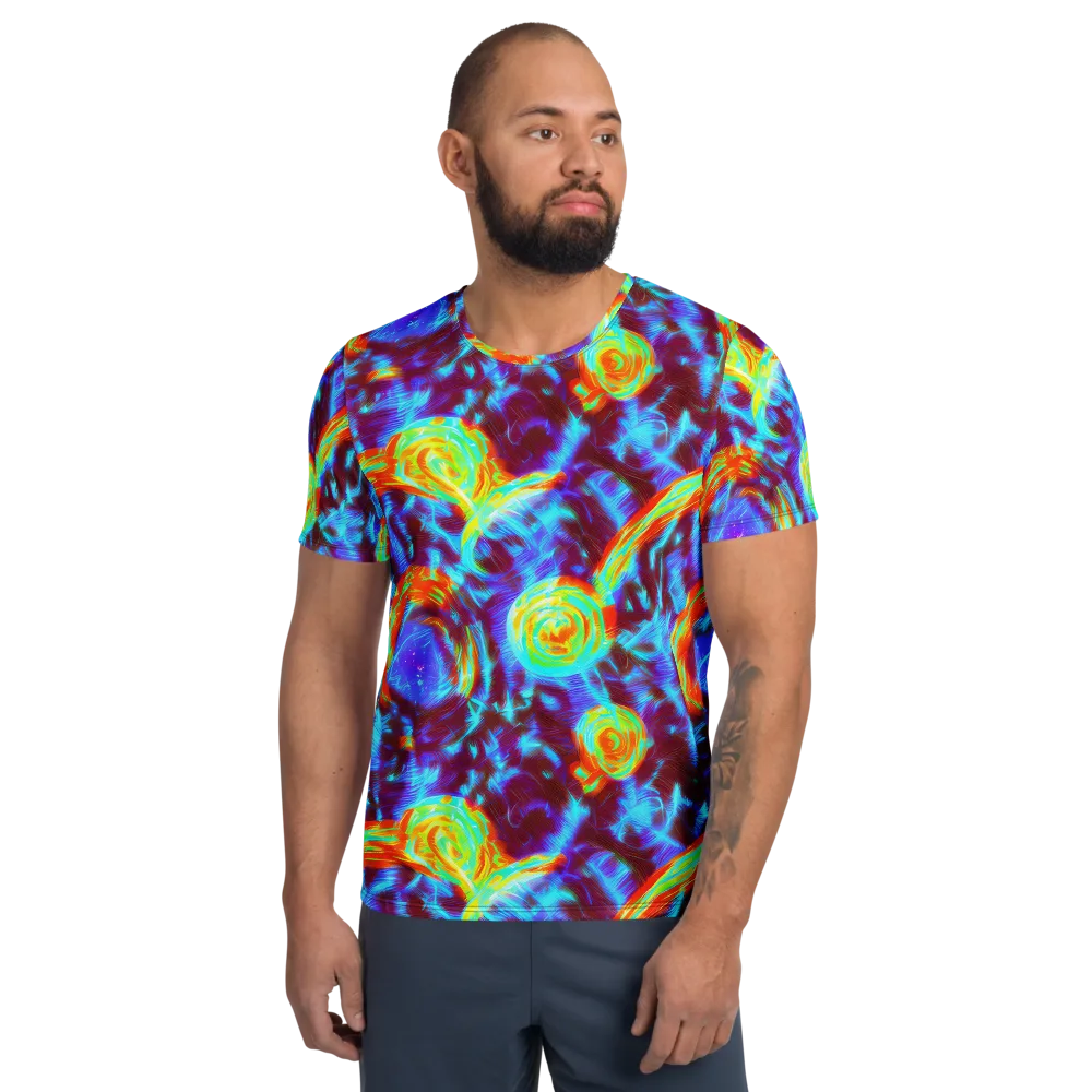 Cyan Fever on Men's Athletic T-Shirt — Front