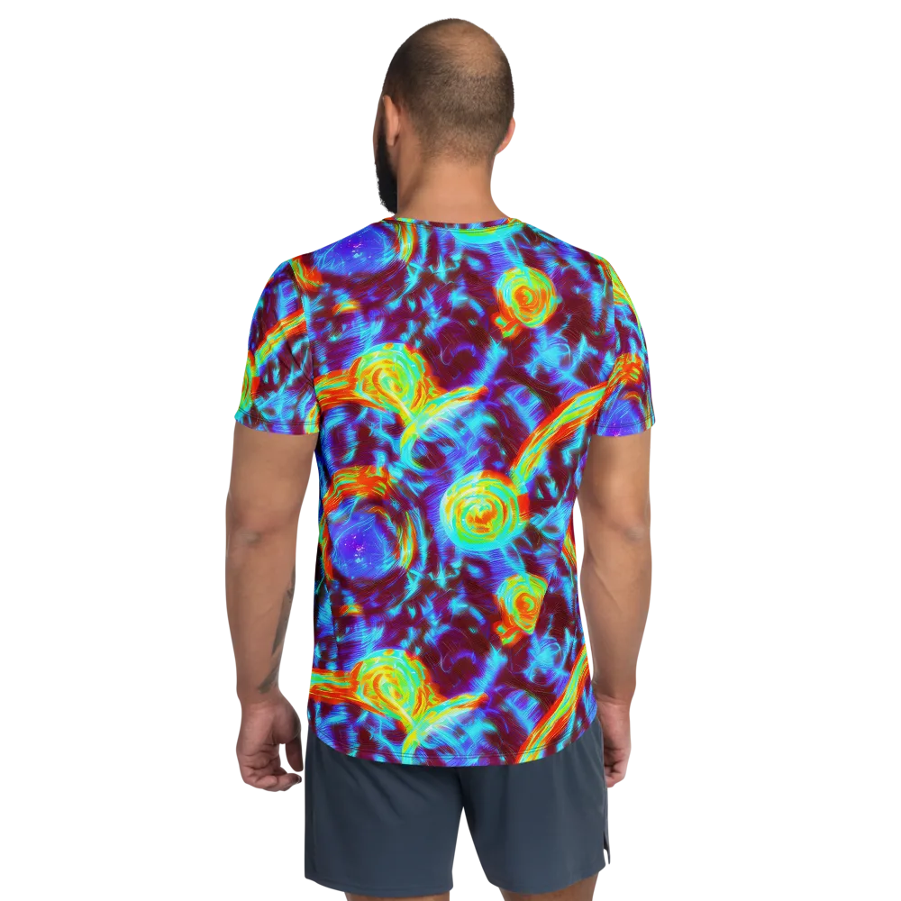 Cyan Fever on Men's Athletic T-Shirt — Back