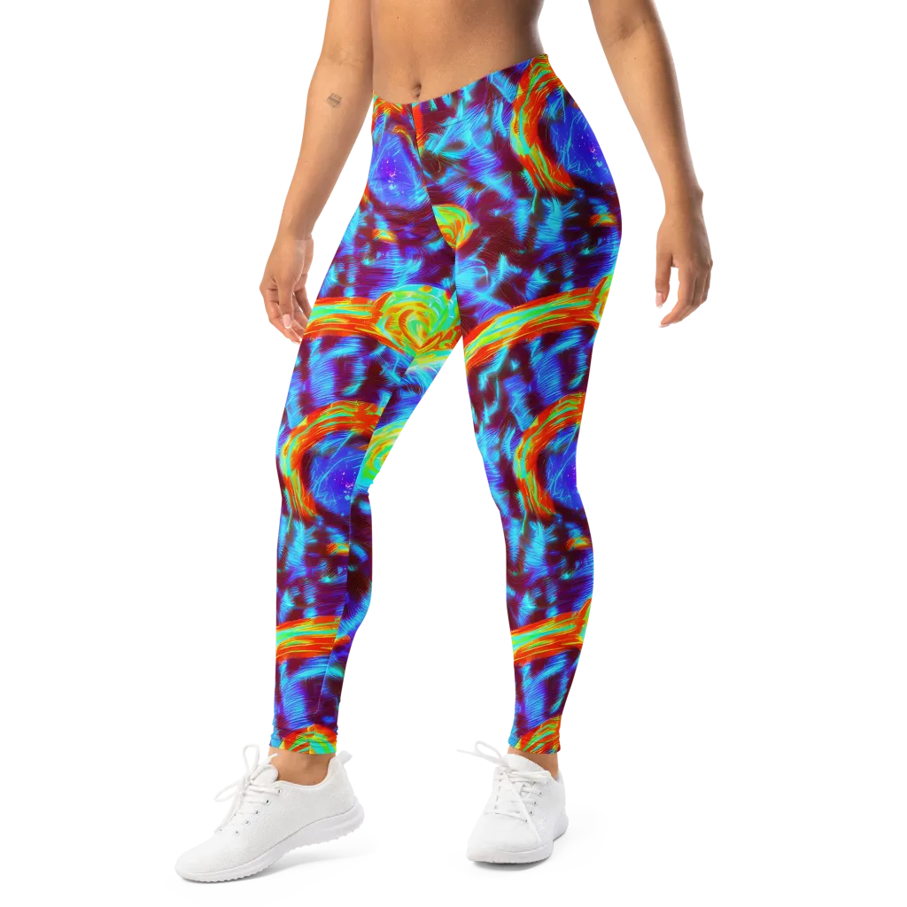 Cyan Fever on Leggings — Left Front