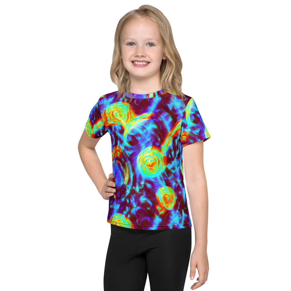 Cyan Fever on Kids Crew Neck T-Shirt — Front
