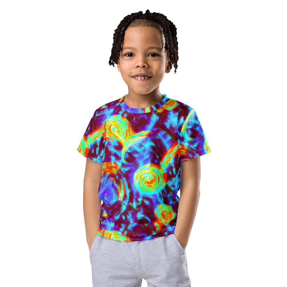 Cyan Fever on Kids Crew Neck T-Shirt — Front