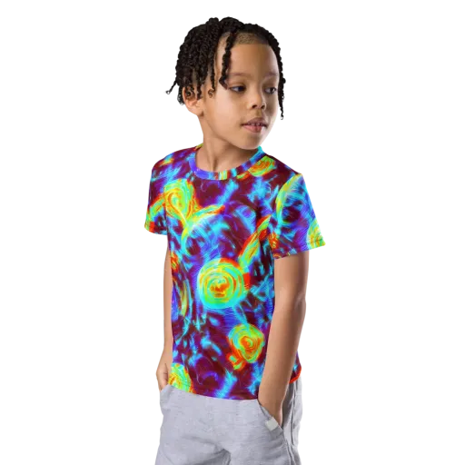 Cyan Fever on a Kids Crew Neck T-Shirt