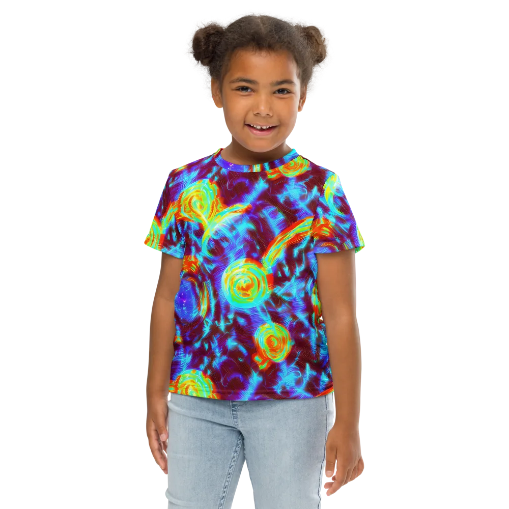 Cyan Fever on Kids Crew Neck T-Shirt — Front