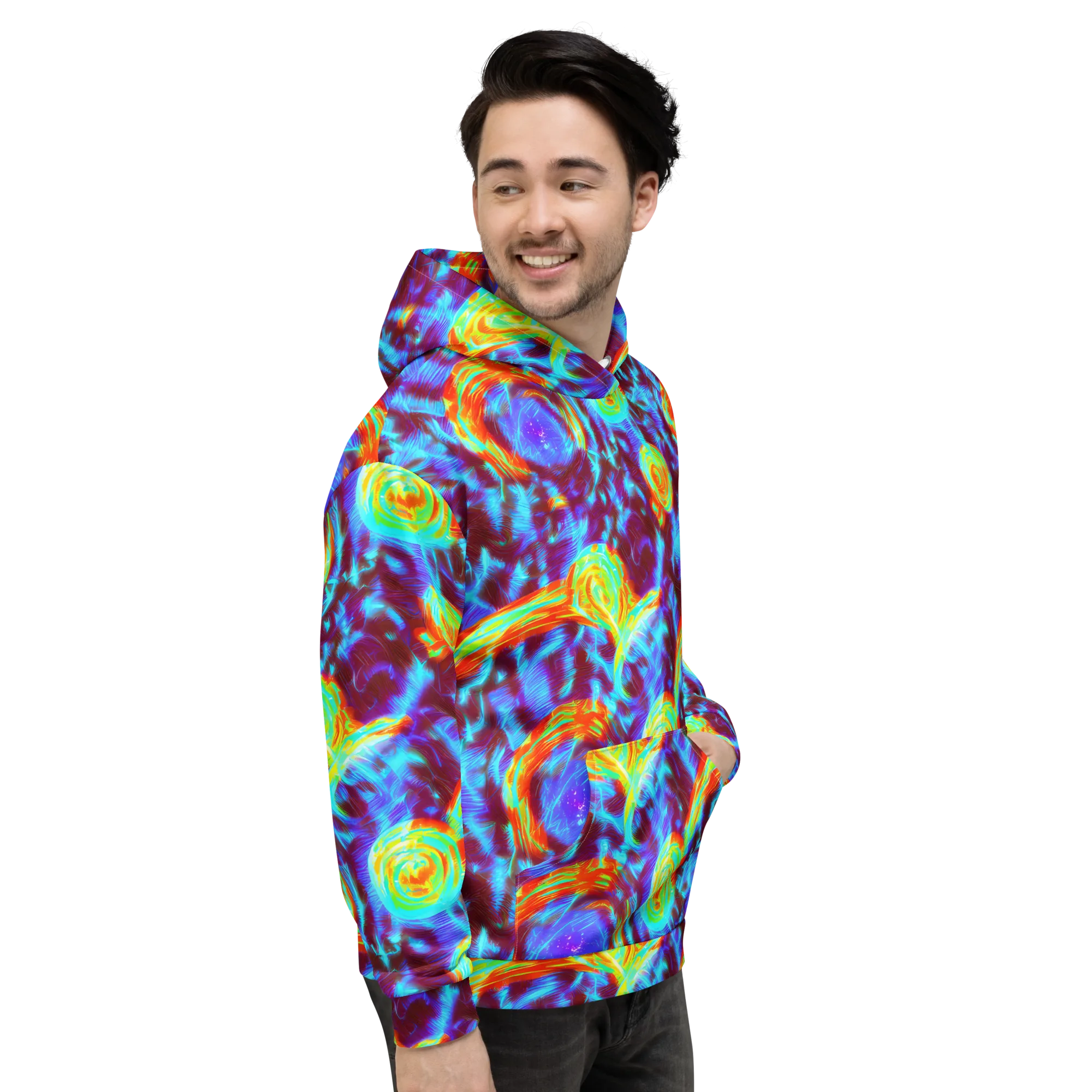Cyan Fever on Hoodie — Right