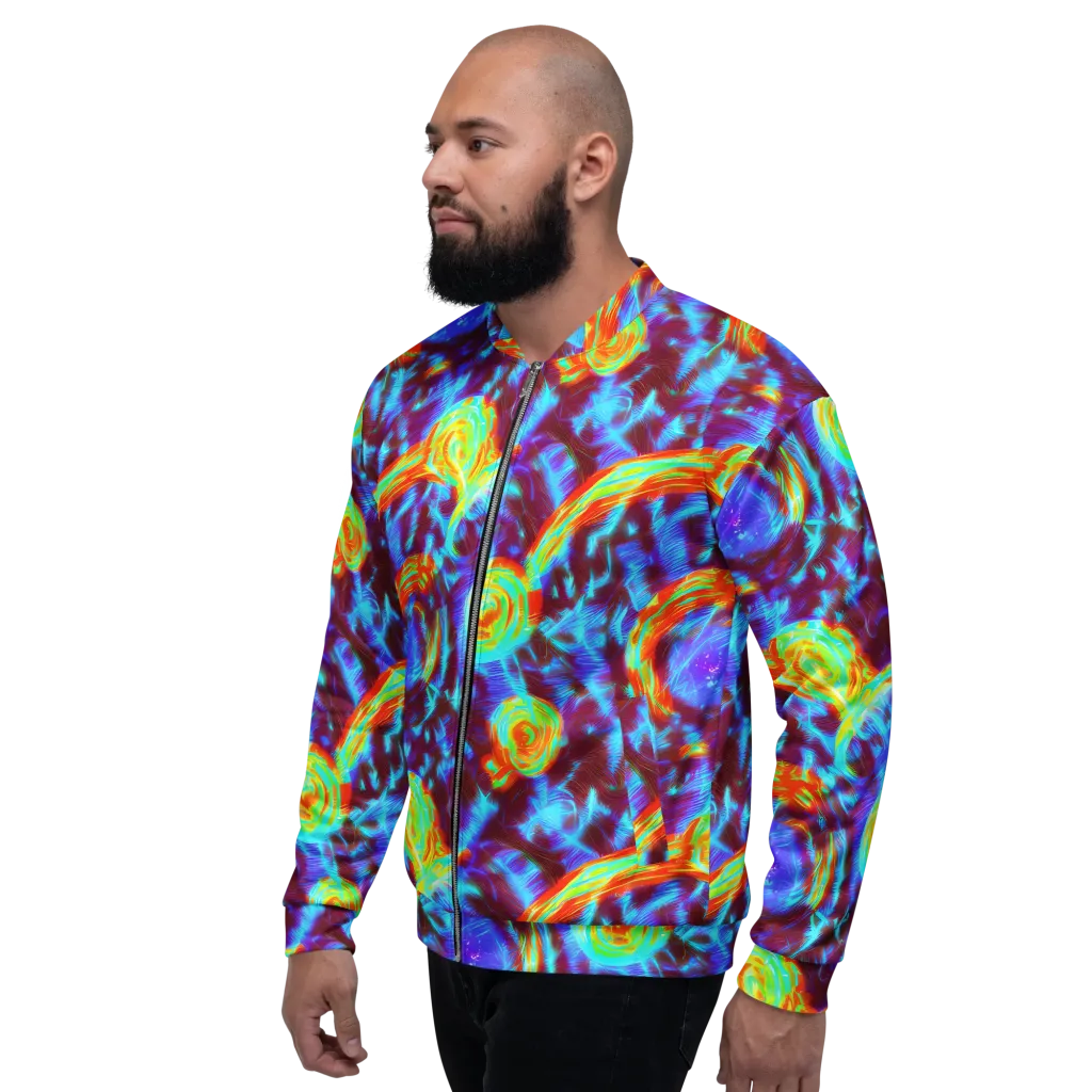 Cyan Fever on Bomber Jacket — Left