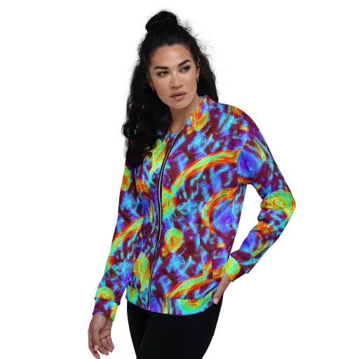 Cyan Fever on a Bomber Jacket