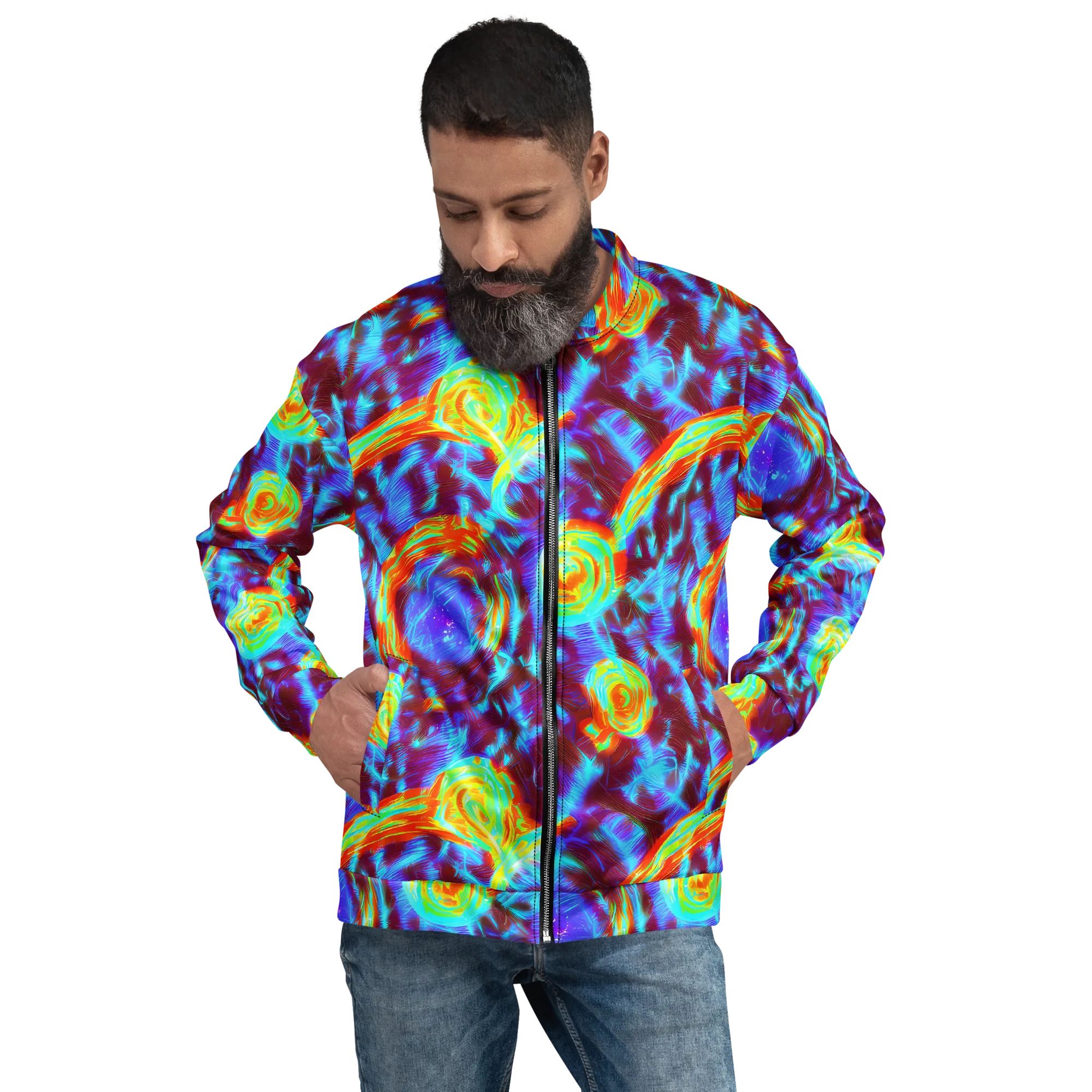 Cyan Fever on Bomber Jacket — Front